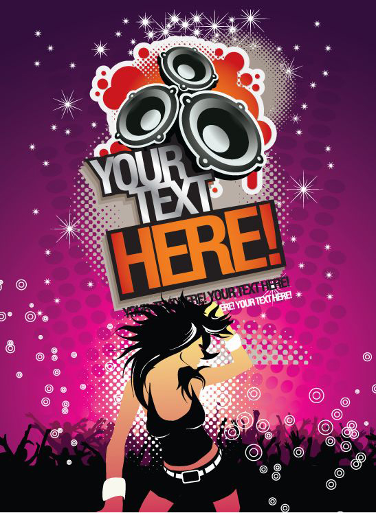 free vector Free Music Background Party Time Poster Vector